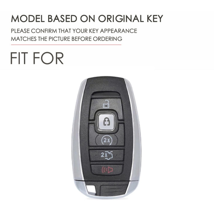 For Lincoln Hallmo Car Cowhide Leather Key Protective Cover Key Case(Black)