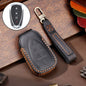 For Chevrolet 4-button Hallmo Car Cowhide Leather Key Protective Cover Key Case(Black)