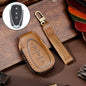 For Chevrolet 4-button Hallmo Car Cowhide Leather Key Protective Cover Key Case(Brown)