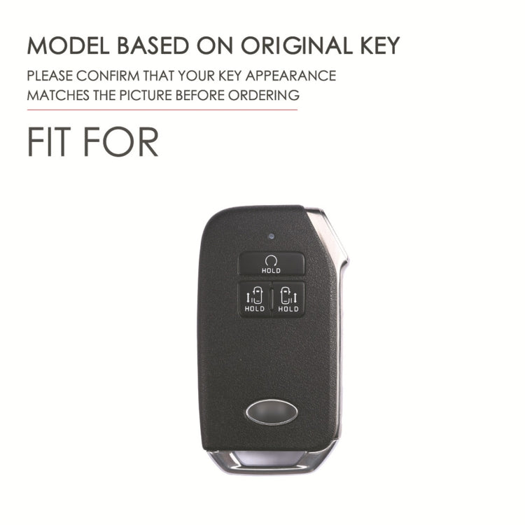 For KIA Carnival EX / SX Hallmo Car Cowhide Leather Key Protective Cover Key Case(Black)