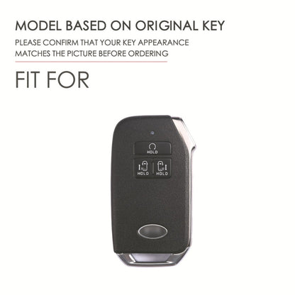 For KIA Carnival EX / SX Hallmo Car Cowhide Leather Key Protective Cover Key Case(Black)