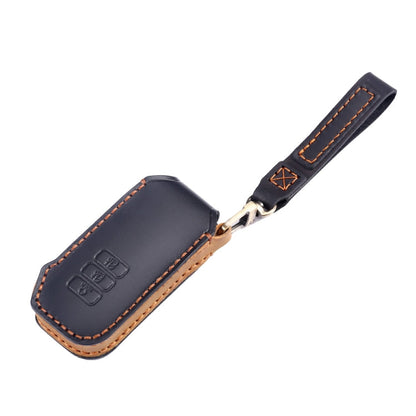 For Kia 3-button Hallmo Car Cowhide Leather Key Protective Cover Key Case(Brown)