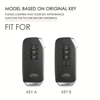 For Kia 3-button Hallmo Car Cowhide Leather Key Protective Cover Key Case(Black)