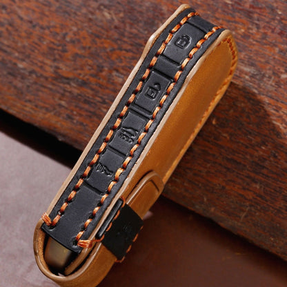 For Kia 3-button Hallmo Car Cowhide Leather Key Protective Cover Key Case(Brown)
