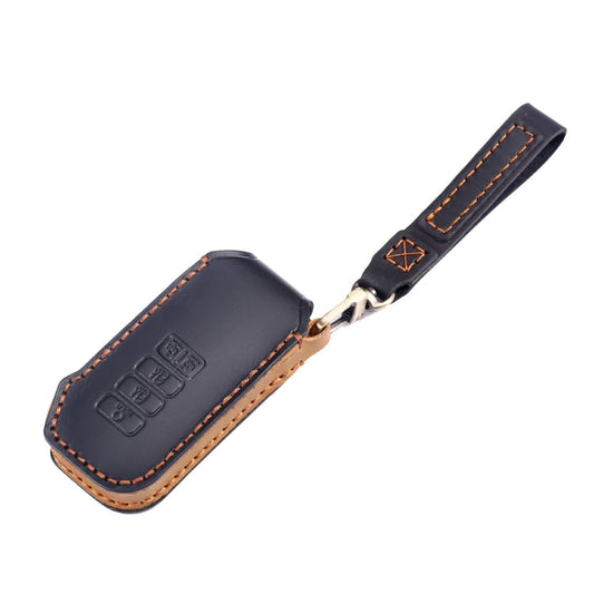 For Kia 5-button Hallmo Car Cowhide Leather Key Protective Cover Key Case(Brown)