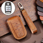 Pour Kia C133 Étui de protection en cuir de vachette Hallmo à 4 boutons pour clé de voiture (Marron)