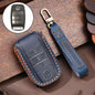 For Kia C134 6-button Hallmo Car Cowhide Leather Key Protective Cover Key Case(Blue)