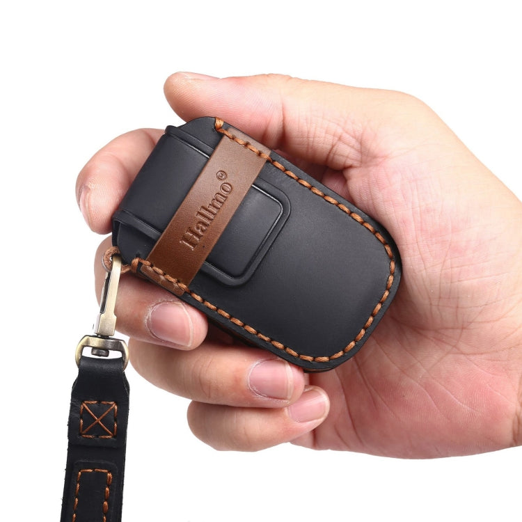 For Kia C134 6-button Hallmo Car Cowhide Leather Key Protective Cover Key Case(Brown)