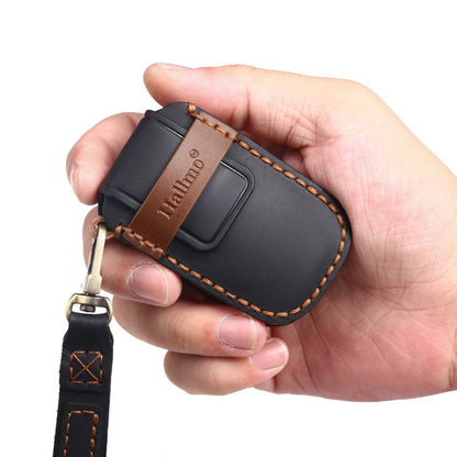 For Kia C134 6-button Hallmo Car Cowhide Leather Key Protective Cover Key Case(Brown)