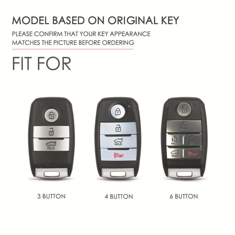For Kia C134 6-button Hallmo Car Cowhide Leather Key Protective Cover Key Case(Black)