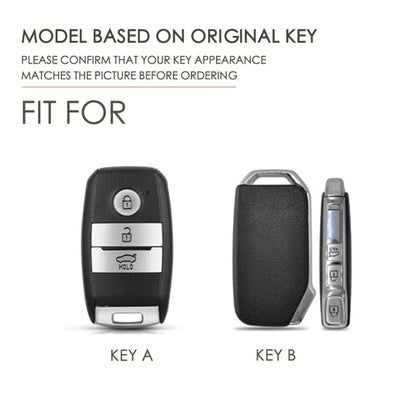 For Kia Sportage R / K5 / K4 / K2 / KX3 Hallmo A Style Car Cowhide Leather Key Protective Cover Key Case(Blue)