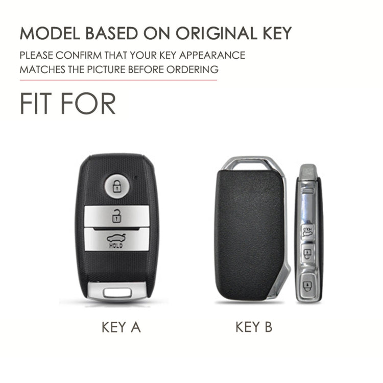 For Kia Sportage R / K5 / K4 / K2 / KX3 Hallmo B Style Car Cowhide Leather Key Protective Cover Key Case(Blue)