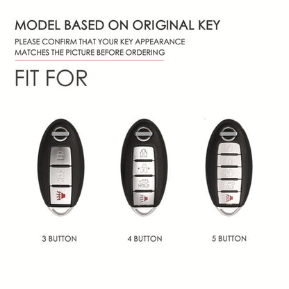Pour Nissan 5 boutons Klaxon Hallmo Étui de protection en cuir de vachette pour clé de voiture (noir)