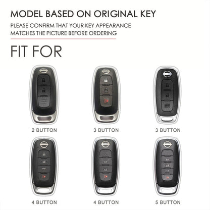 For Nissan Teana / Ariya 5-button Start Hallmo Car Cowhide Leather Key Protective Cover Key Case(Brown)
