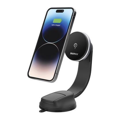 Support de téléphone de voiture à ventouse chargeur sans fil magnétique MOMAX CM25B