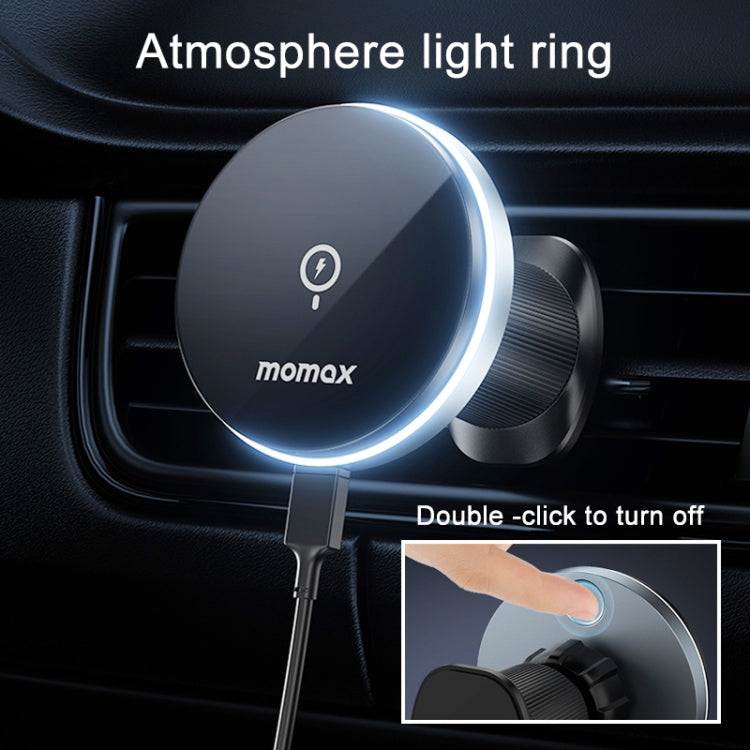 Support de téléphone de voiture à ventouse chargeur sans fil magnétique MOMAX CM25B