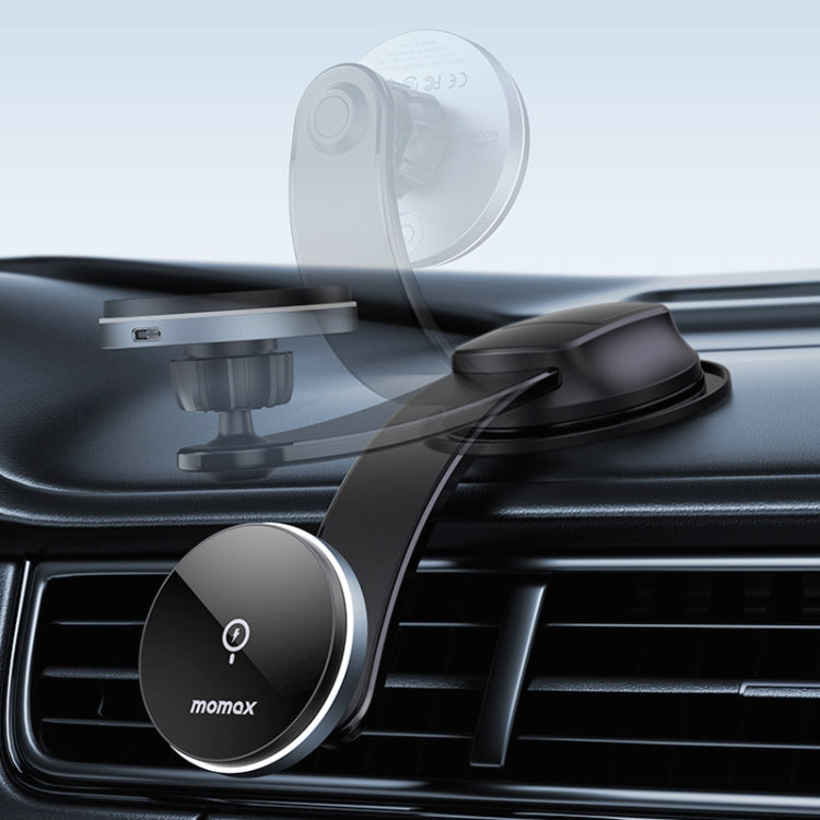 Support de téléphone de voiture à ventouse chargeur sans fil magnétique MOMAX CM25B