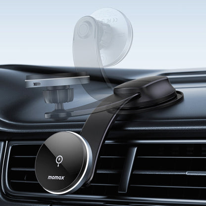 Support de téléphone de voiture à ventouse chargeur sans fil magnétique MOMAX CM25B