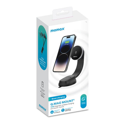Support de téléphone de voiture à ventouse chargeur sans fil magnétique MOMAX CM25B