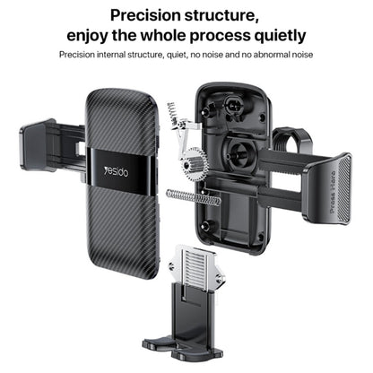 Support de téléphone mécanique à clipser Yesido C242 pour grille d'aération de voiture, réglable