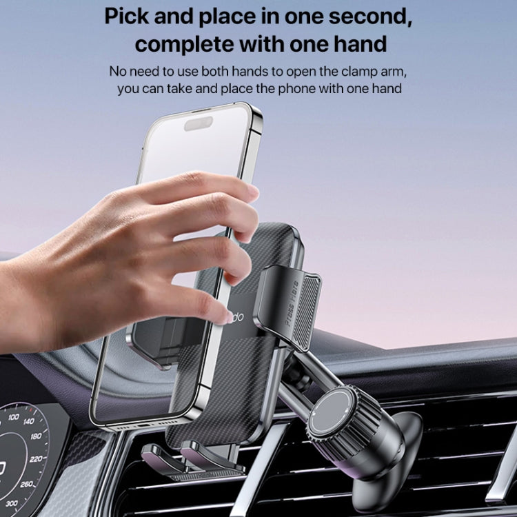 Support de téléphone mécanique à clipser Yesido C242 pour grille d'aération de voiture, réglable