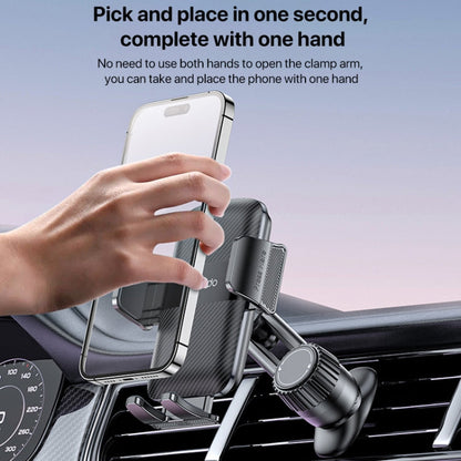 Support de téléphone mécanique à clipser Yesido C242 pour grille d'aération de voiture, réglable