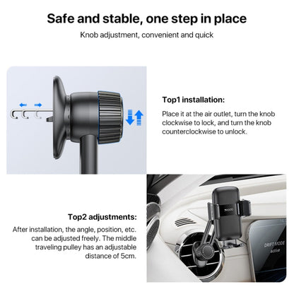 Support de téléphone mécanique à clipser Yesido C242 pour grille d'aération de voiture, réglable