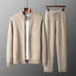 Stand Collar Zipper Cardigan Jacket Pants Set