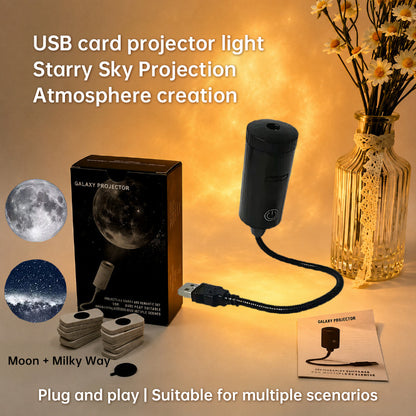 USB Star Projector – Interchangeable Patterns for Bedroom & Living Room