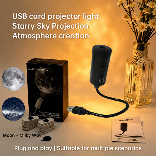 USB Star Projector – Interchangeable Patterns for Bedroom & Living Room