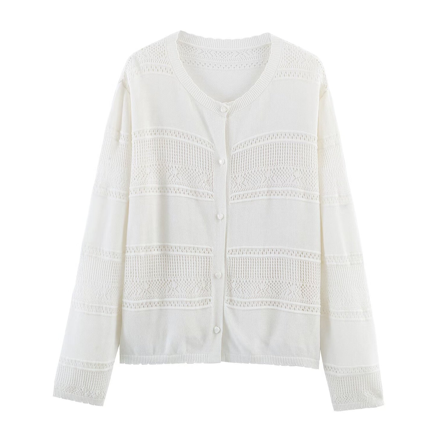 Women's Hollow Mesh Knit Cardigan Lightweight