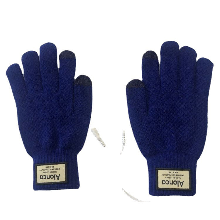 Men's knitted touchscreen electric heating gloves - view 3