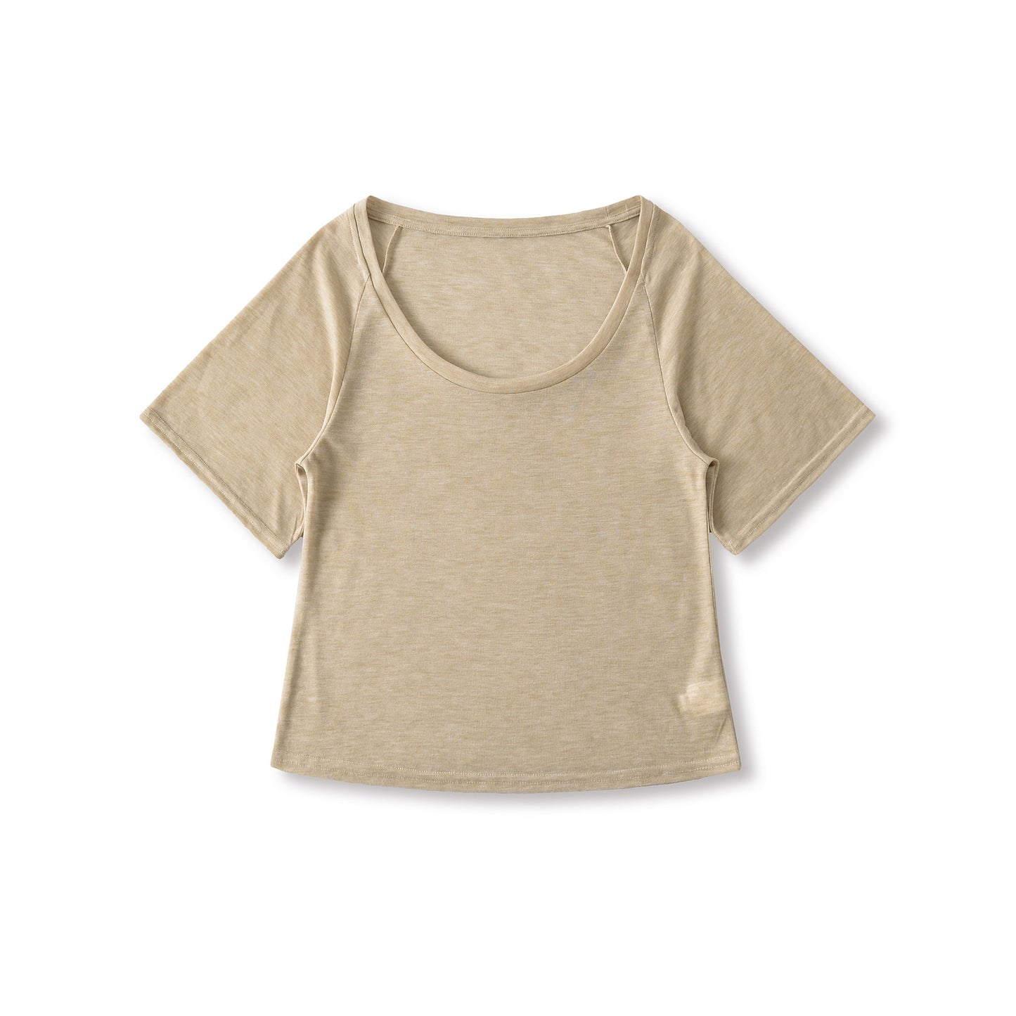 U-neck Mid-sleeve Loose T-shirt