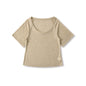 U-neck Mid-sleeve Loose T-shirt