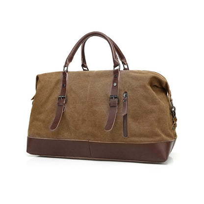 AUGUR 2012 Portable Casual Canvas Travel Handbag Baggage Shoulder Crossby Bag(Coffee)