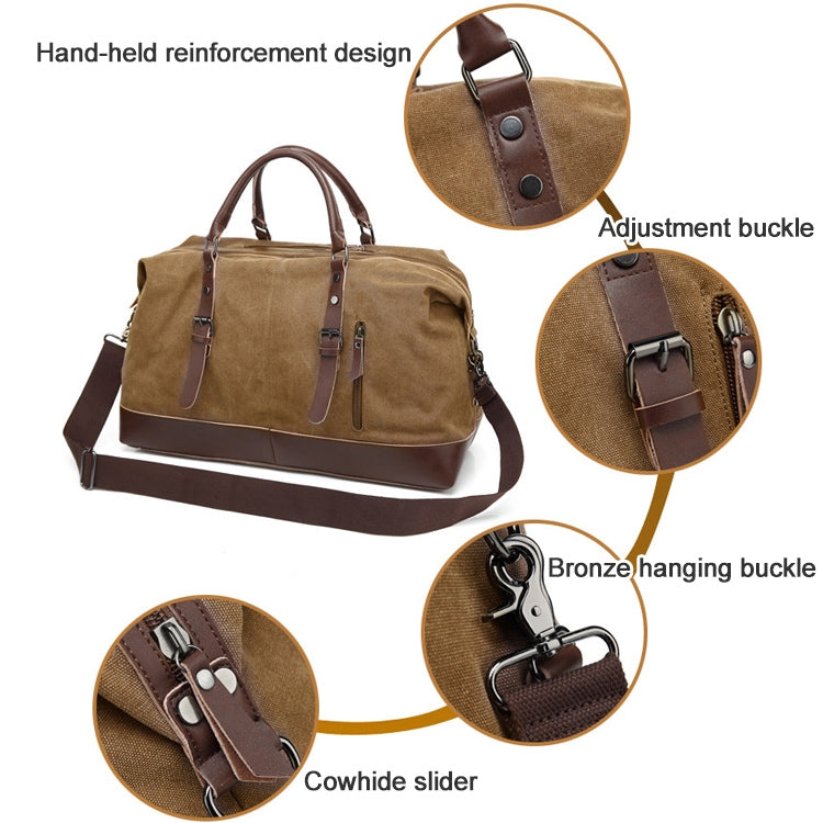 AUGUR 2012 Portable Casual Canvas Travel Handbag Baggage Shoulder Crossby Bag(Coffee)