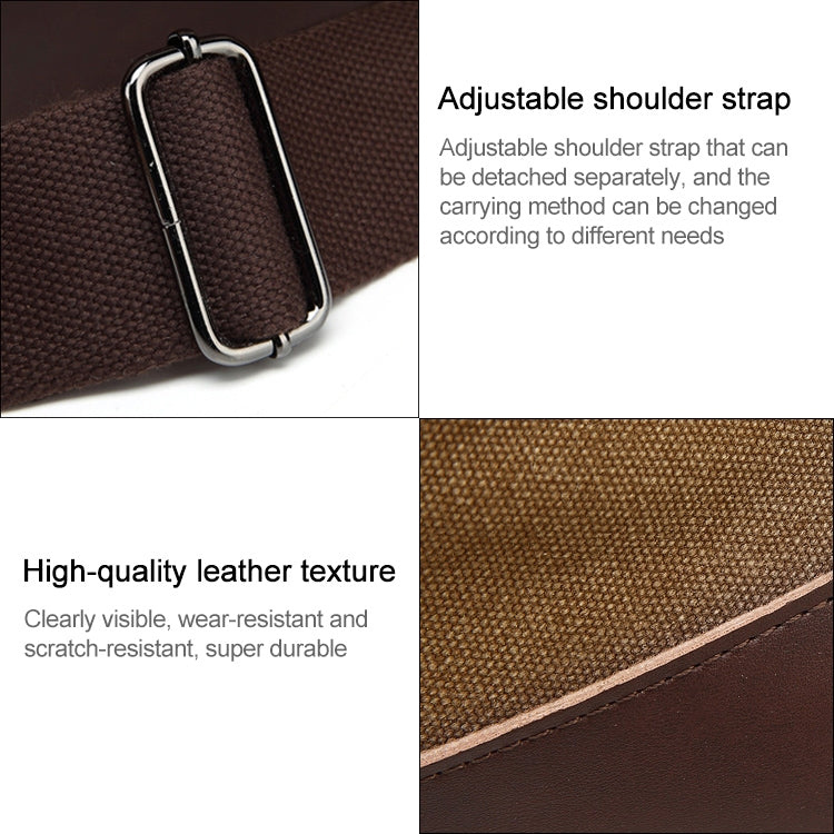 AUGUR 2012 Portable Casual Canvas Travel Handbag Baggage Shoulder Crossby Bag(Coffee)