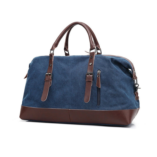 AUGUR 2012 Portable Casual Canvas Travel Handbag Baggage Shoulder Crossby Bag (Dark Blue)
