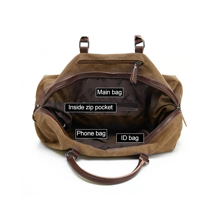 AUGUR 2012 Portable Casual Canvas Travel Handbag Baggage Shoulder Crossby Bag (Dark Blue)
