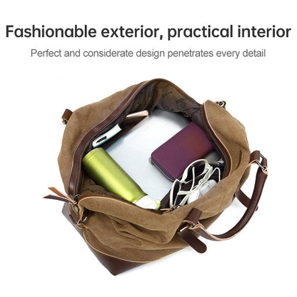 AUGUR 2012 Portable Casual Canvas Travel Handbag Baggage Shoulder Crossby Bag (Dark Blue)