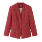 Pocket woolen suit jacket for women