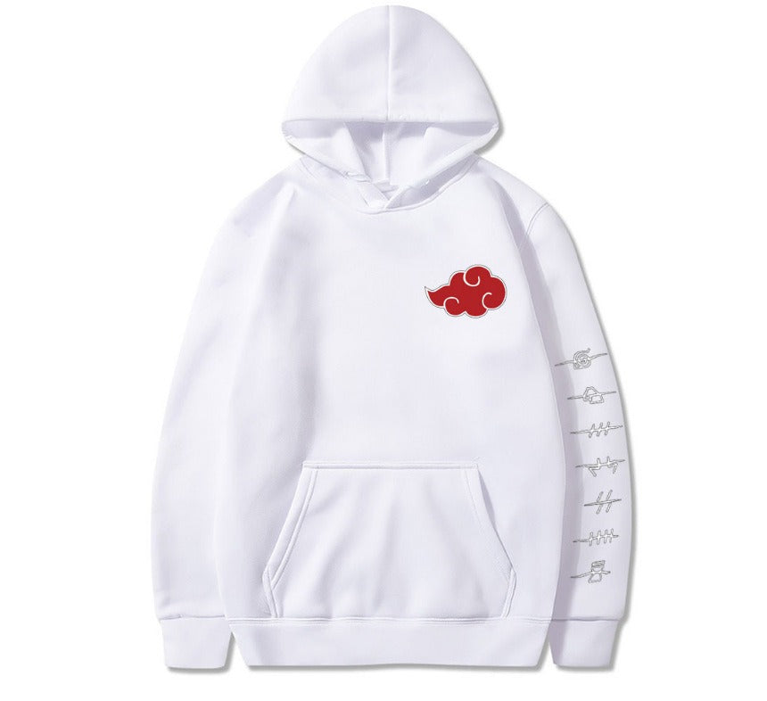 Japanese cloud print pullover hoodie oversized