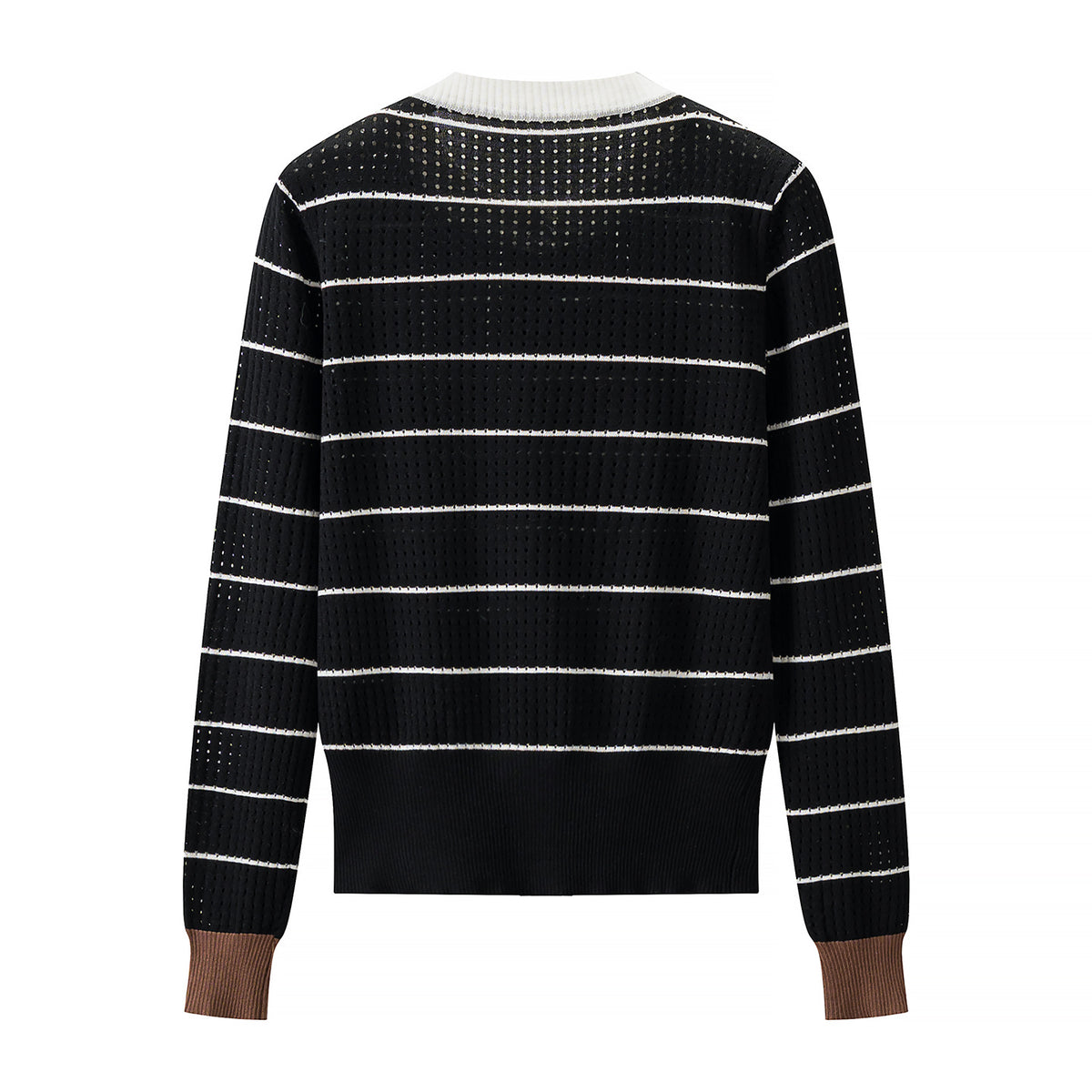 Women's Contrast Stripe Cardigan Sweater