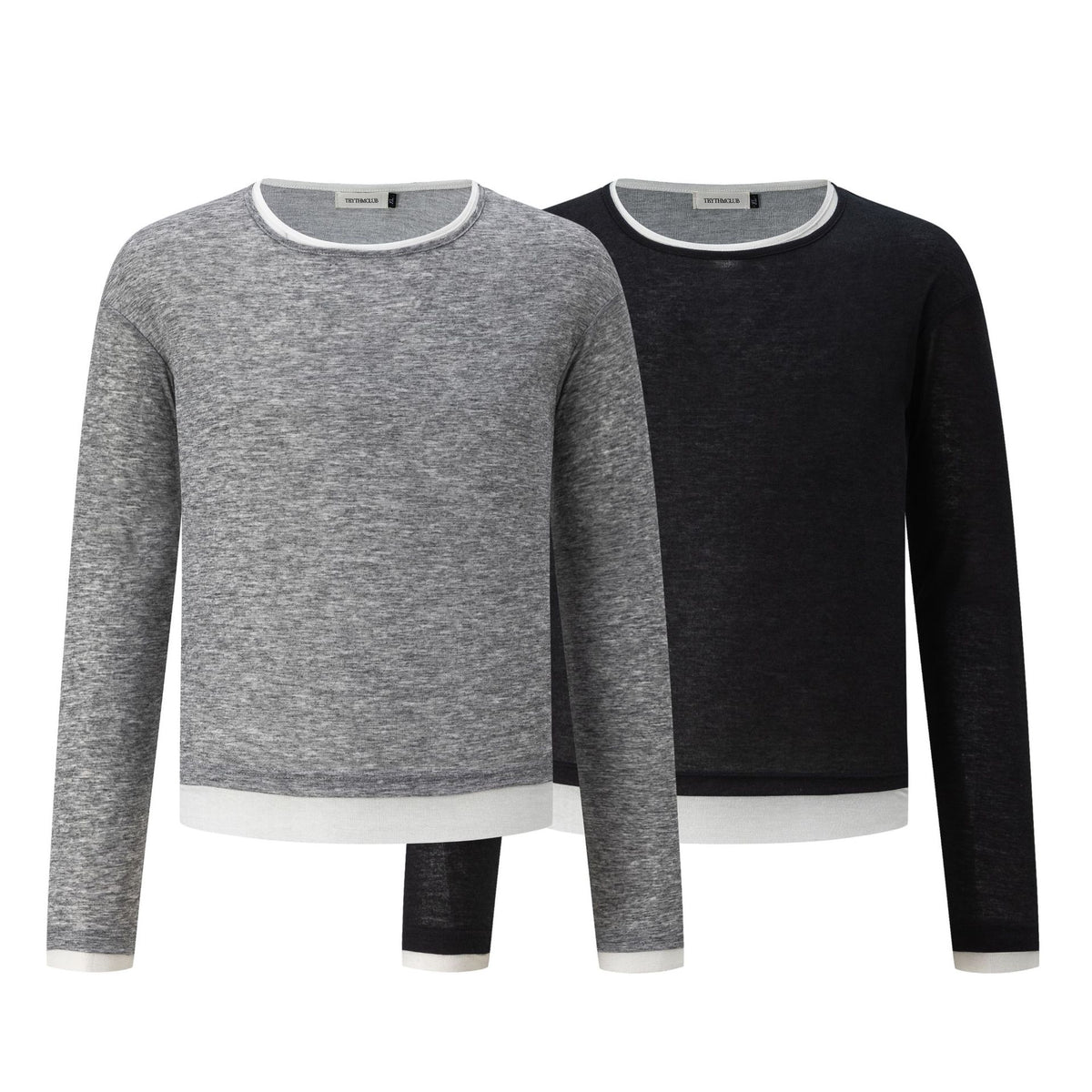 Fake Two-Piece Spliced Long Sleeve T-Shirt
