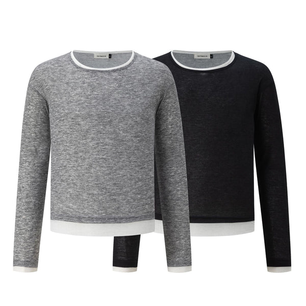Fake Two-Piece Spliced Long Sleeve T-Shirt