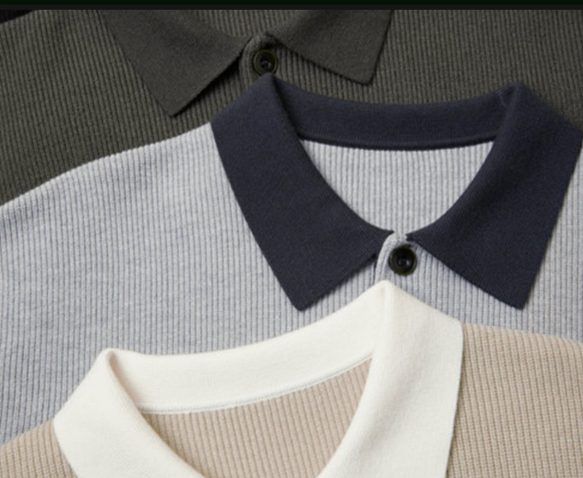 Long Sleeve Turn-Down Collar Knit Sweater
