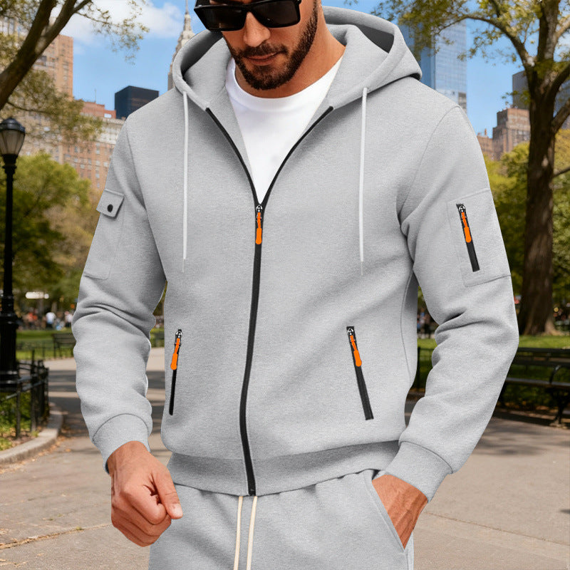 Men's full zip loose hoodies
