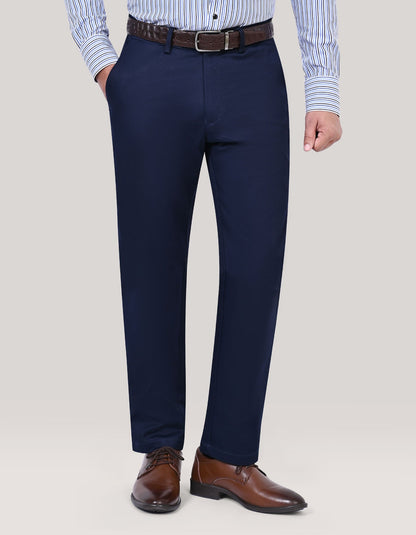 Pantalon chino texturé Smart Fit marine