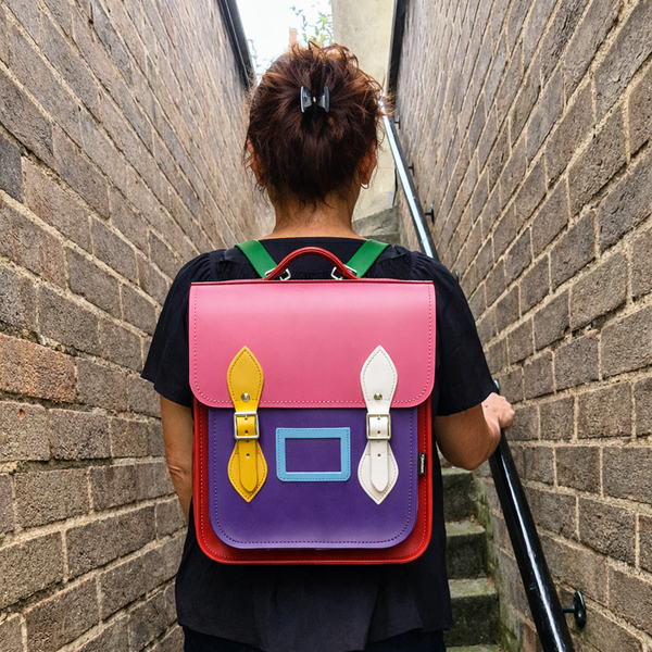 Sac à dos de ville en cuir fait main - Kaléidoscope classique