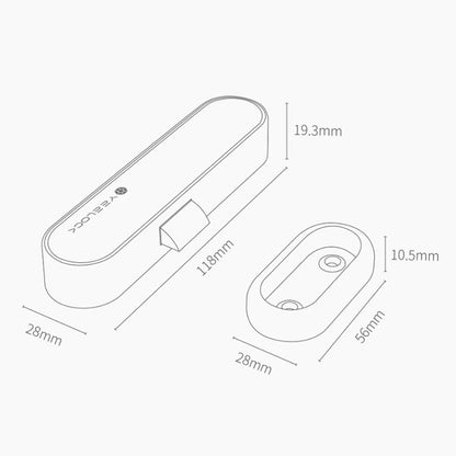 Original Xiaomi Youpin YEELOCK Smart Drawer Cabinet Lock Switch, US Plug(White)